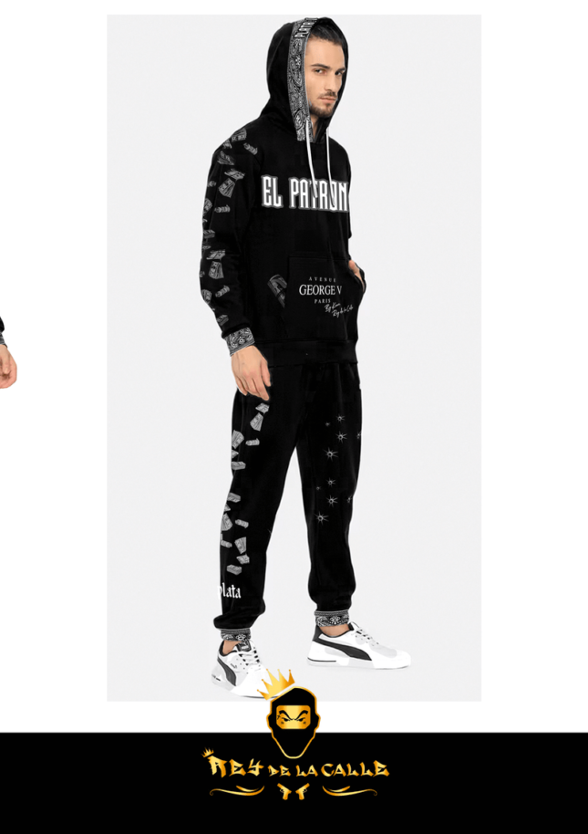 Conjunto Avenue George V París Negro Pedrería Brillante El Patron