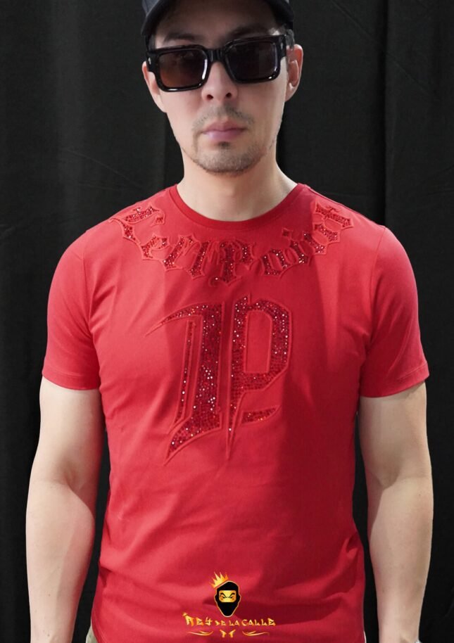 Camiseta Left Point Roja Pedrería Brillante LP