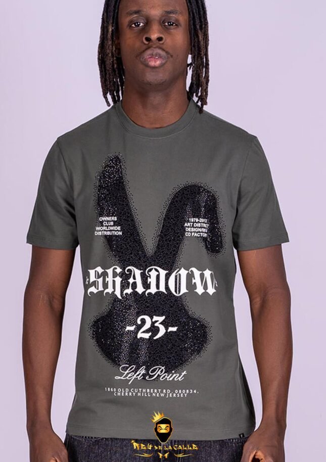 Camiseta Left Point Verde Pedrería Brillante Conejo 23