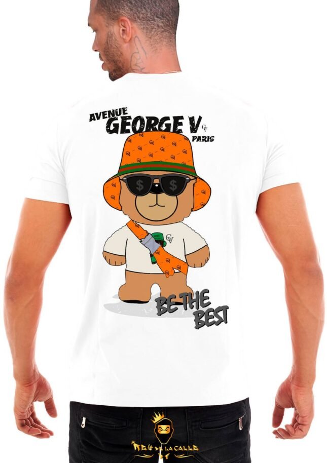 Camiseta Avenue George V París Blanca Oso Be The Best