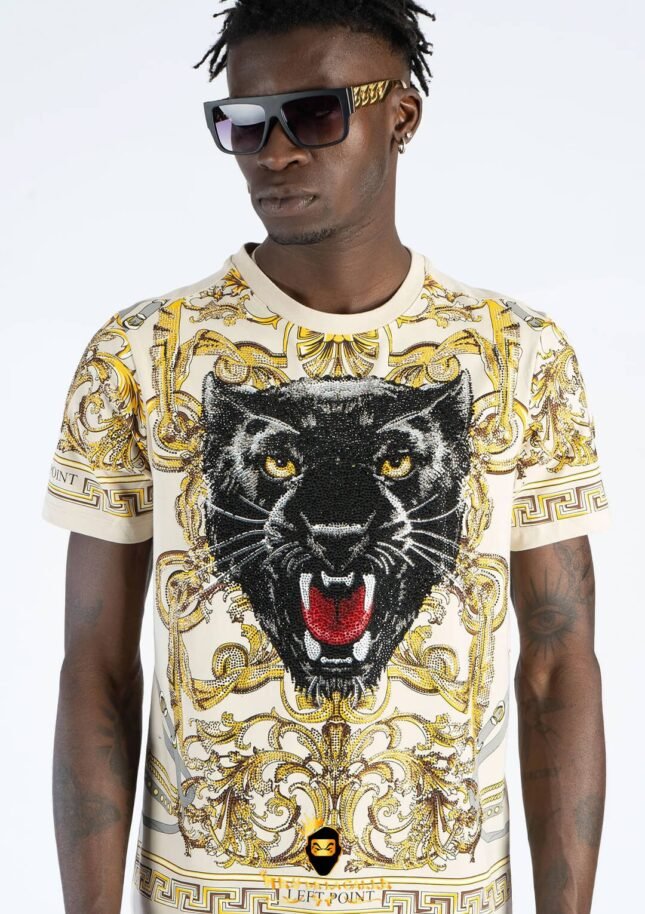 Camiseta Left Point Beige Cara De Pantera